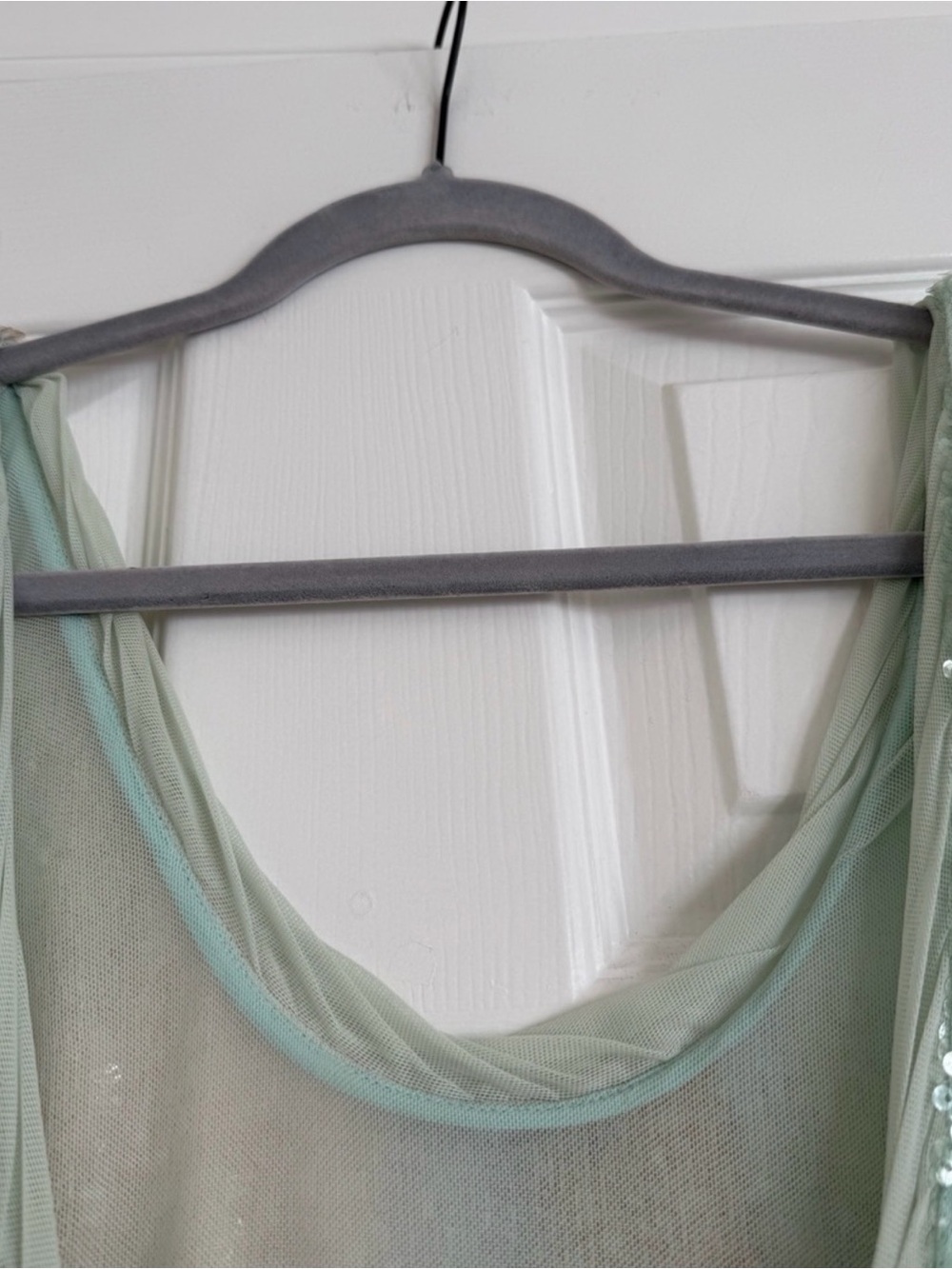 Jonathan Simkhai Serene Seafoam Marble Print Sequin Maxi Dress Gown - Picture 3 of 4